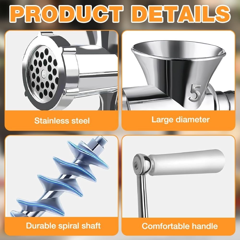 Manual Meat Grinder Mincer Sausage Maker Kitchen Food Processor Clamp