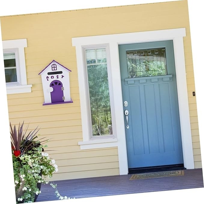 Wall Mounted Suggestion Mailbox Purple Lockable Post Box for Home Office School