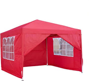 3x3M Red Pop Up Gazebo Waterproof Garden Party Tent Marquee with Carry Bag