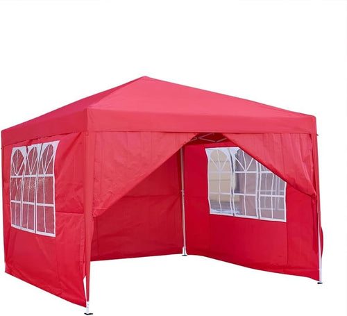 3x3M Red Pop Up Gazebo Waterproof Garden Party Tent Marquee with Carry Bag