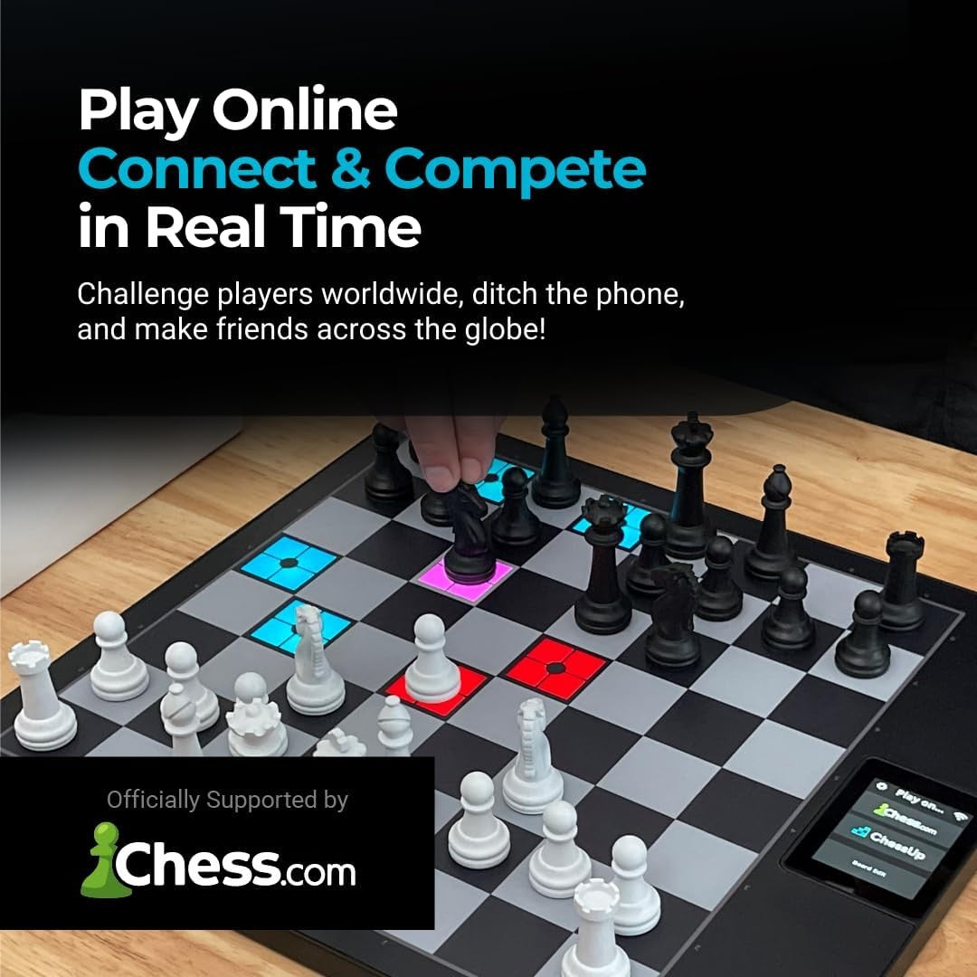 Smart Electronic Chess Board TouchSense Pieces WiFi AI Coaching Light-Up Game