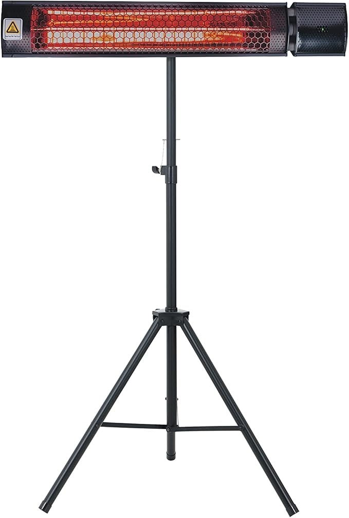 2000W Gold Halogen Outdoor Patio Heater Wall Mount Remote IP65 Waterproof
