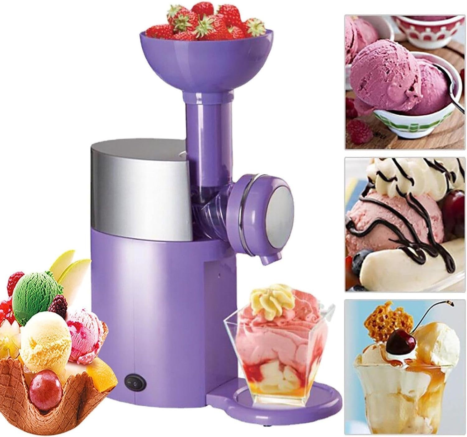Kids Ice Cream Maker DIY Soft Serve Slush Milkshake Healthy Frozen Desserts