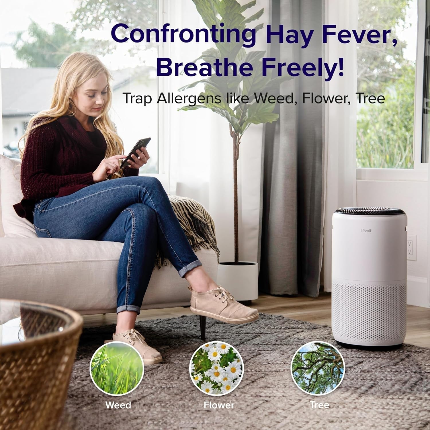 Smart HEPA Air Purifier Large Room 166m² CADR 400 Alexa Auto