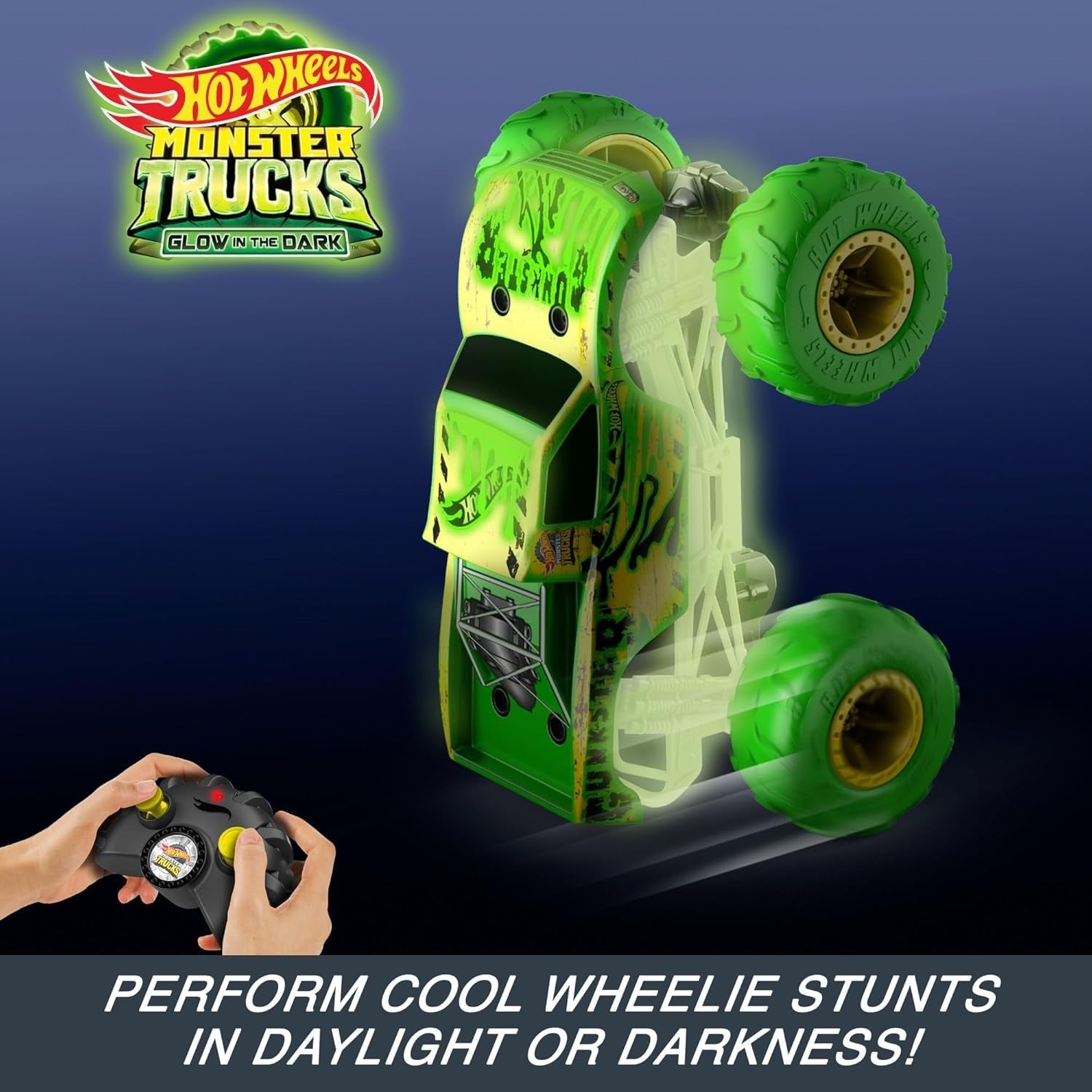 Glow in the Dark Monster RC Truck 1:15 Scale – Off Road 4WD Stunt Car