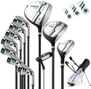Mens Right Hand Golf Club Set 12pc 460cc Driver Irons Hybrid Stand Bag
