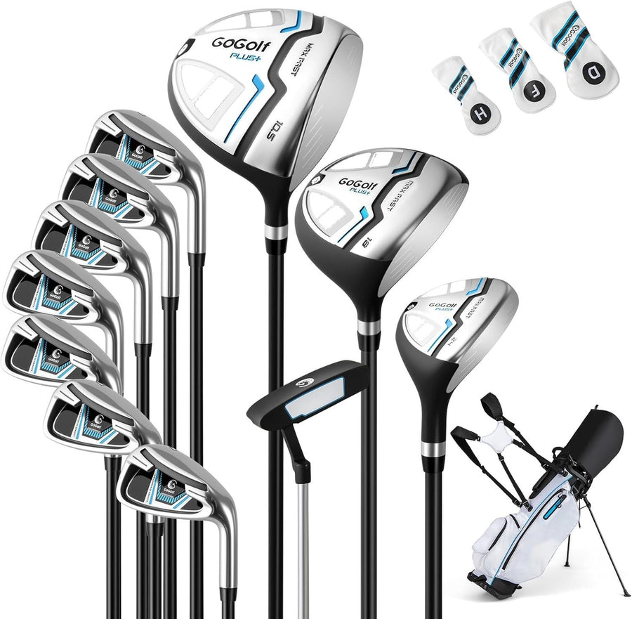 Mens Right Hand Golf Club Set 12pc 460cc Driver Irons Hybrid Stand Bag