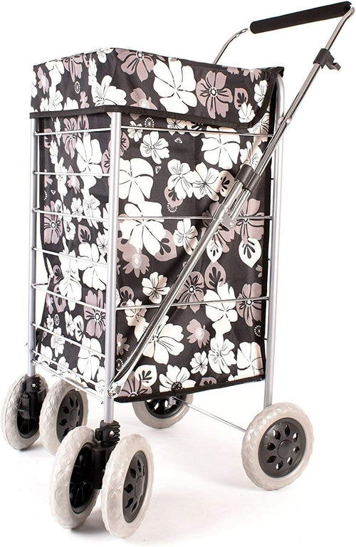 6 Wheel Swivel Shopping Trolley Large 57L Foldable Adjustable Handle