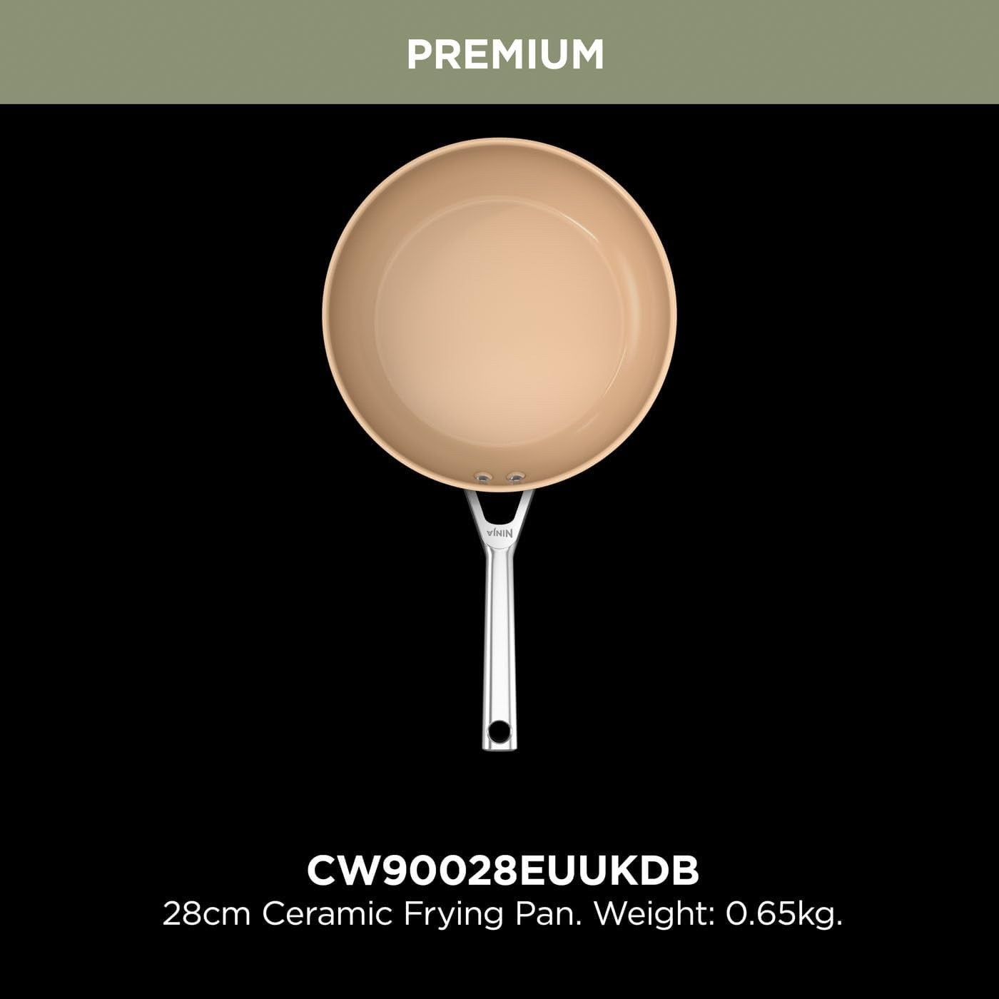 28cm Terracota & Grey Ceramic Non-Stick Frying Pan – Induction & Oven Safe