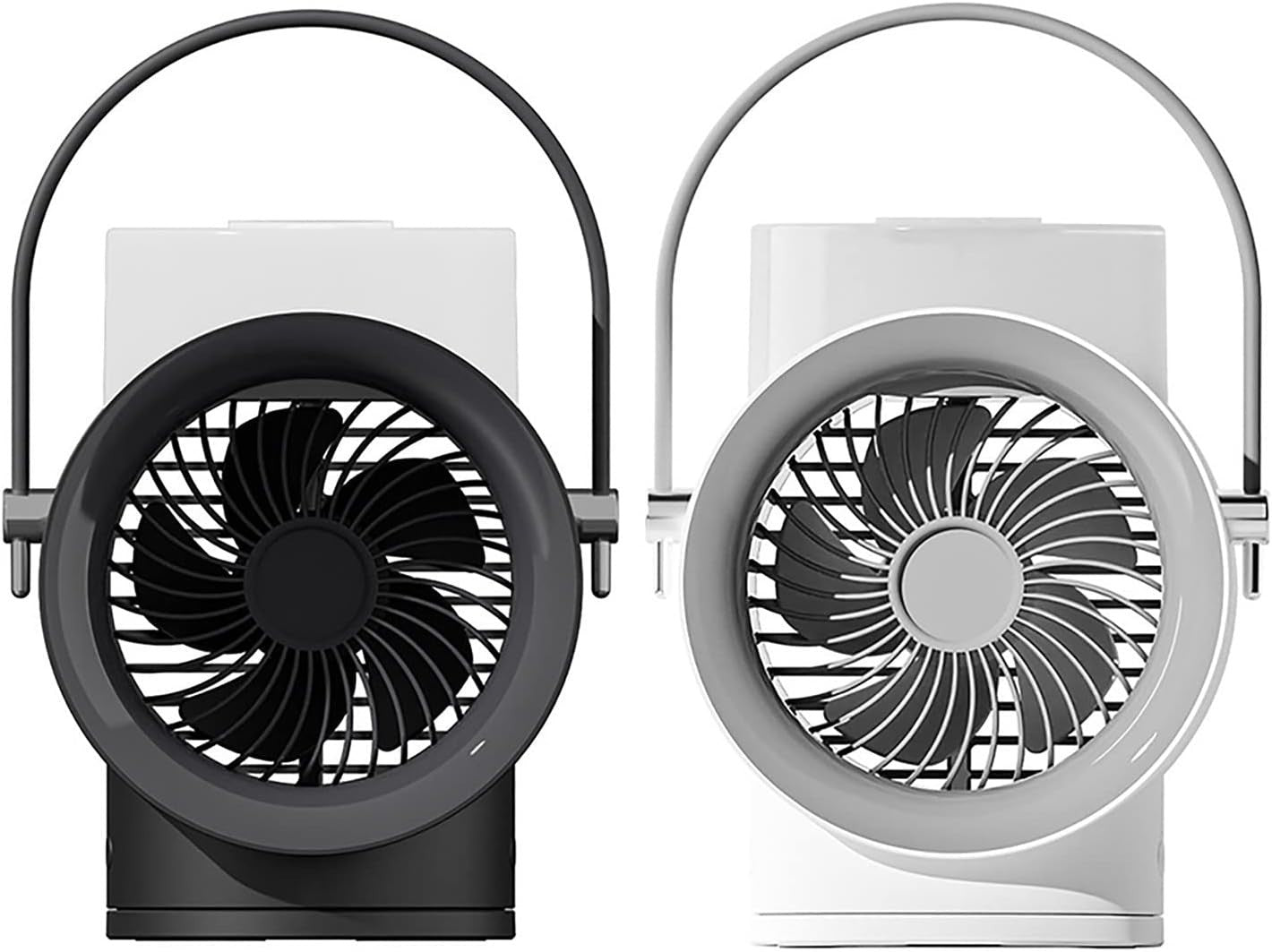 Black Double Humidifier USB Desk Fan – 3 Speeds, 4000mAh, 350ml Water Cooling
