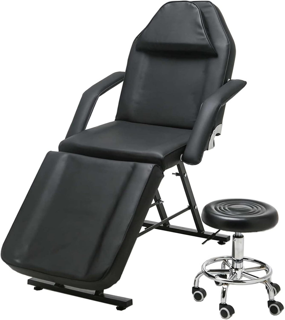 Adjustable Pedicure Salon Stool With Foot Spa Basin Rolling Chair