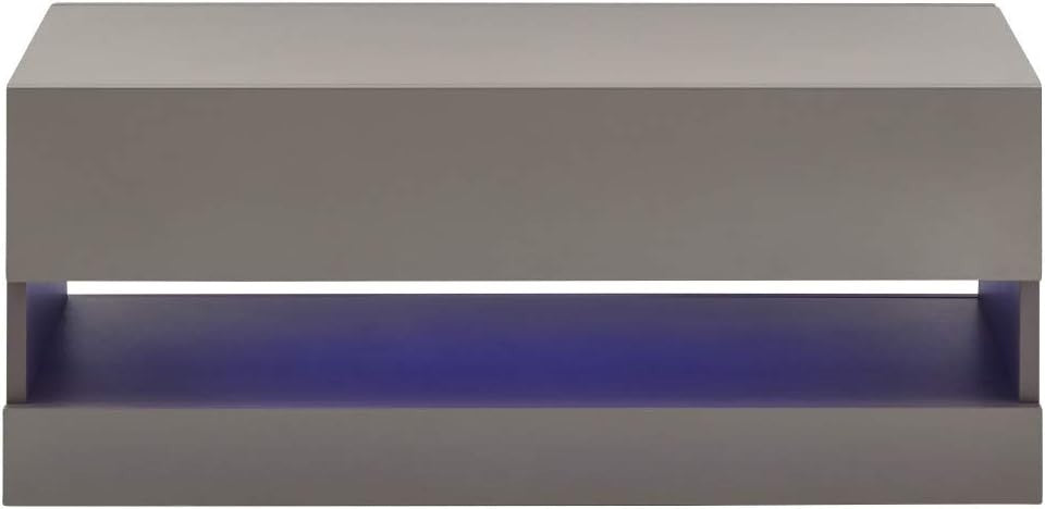 LED Coffee Table with Storage & High Gloss Finish – Modern Grey TV Unit