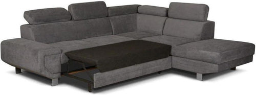 Pull Out Sofa Bed with Storage – Grey 5 Seater Corner Settee RH