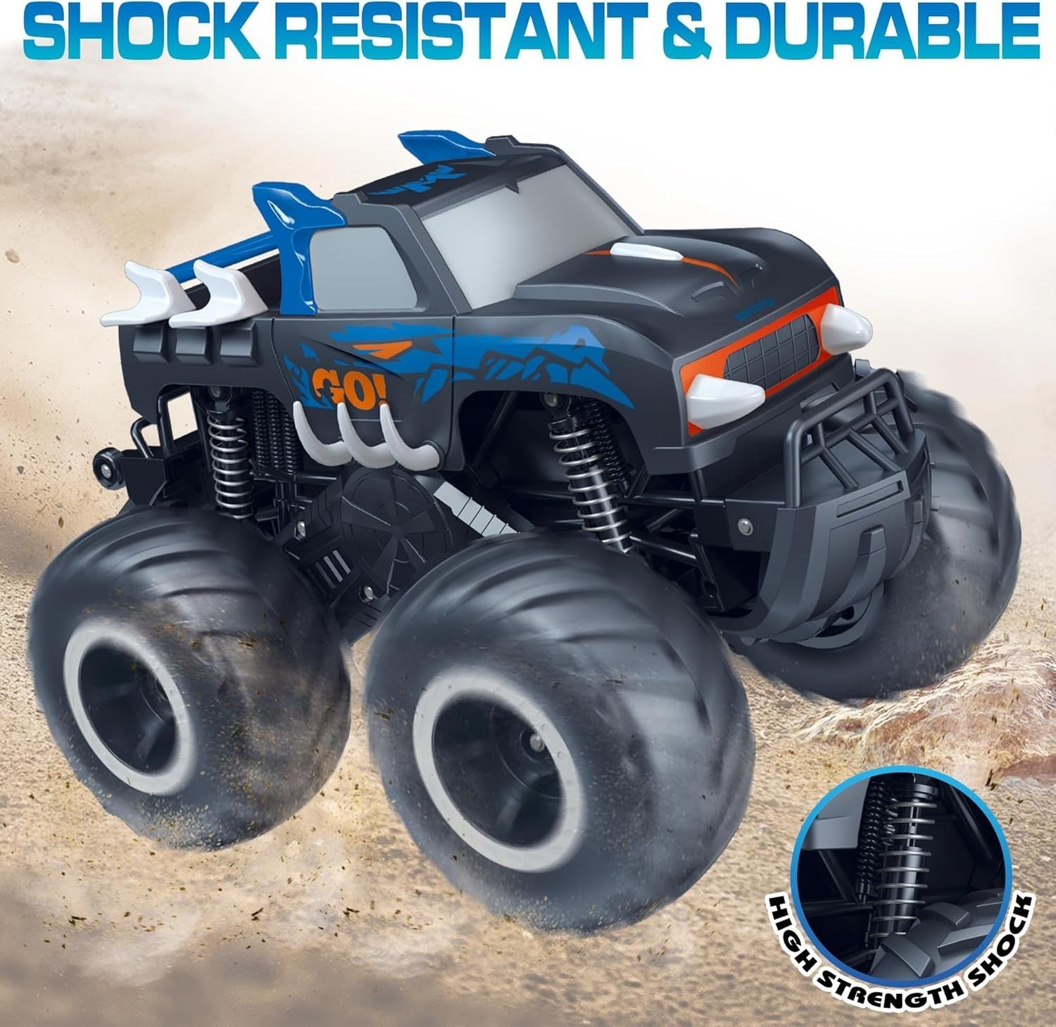1:16 RC Monster Truck 4WD Amphibious Waterproof Car Off-Road Pickup Toy 6–12