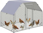 Walk In Chicken Run Metal Poultry Enclosure with Roof 4–6 Hens