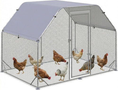 Walk In Chicken Run Metal Poultry Enclosure with Roof 4–6 Hens
