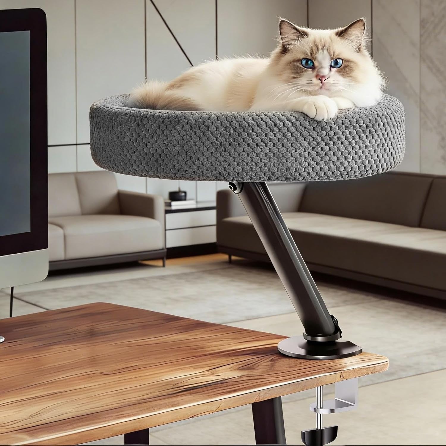Cat Desk Tunnel Bed Portable Mountable Kitty Nest Home Office