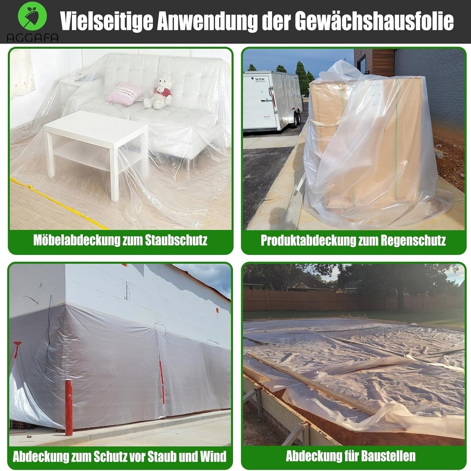 Heavy Duty Greenhouse Plastic Sheeting 4M x 10M 150um UV Resistant