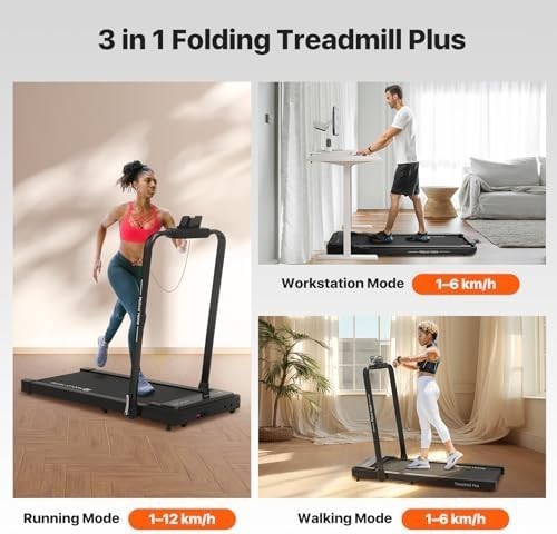 Foldable Smart Treadmill 3-in-1 Walking Pad Home Office 12KM/H 120KG