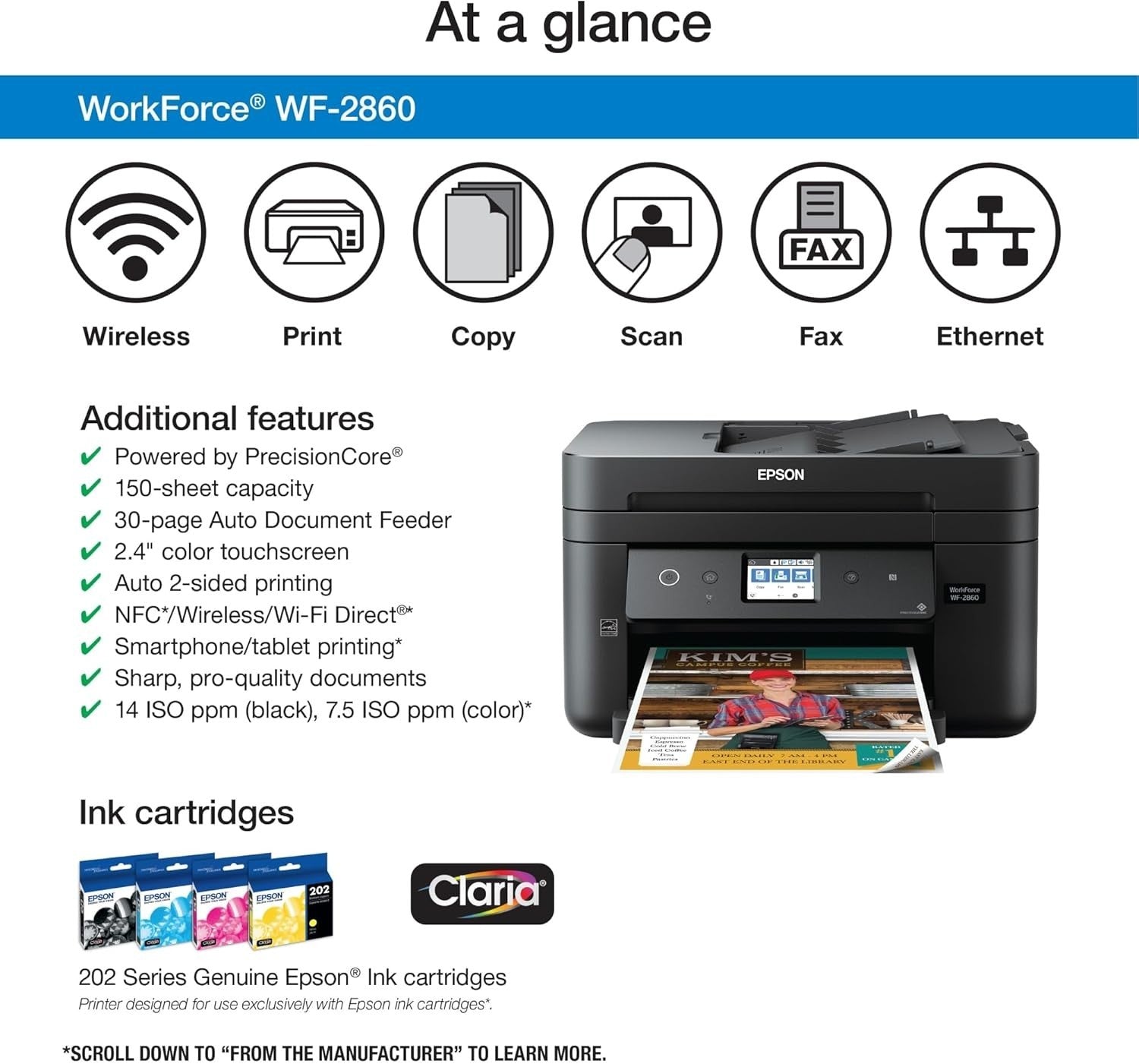All-in-One Colour Wireless Printer with Scanner, Copier & Fax