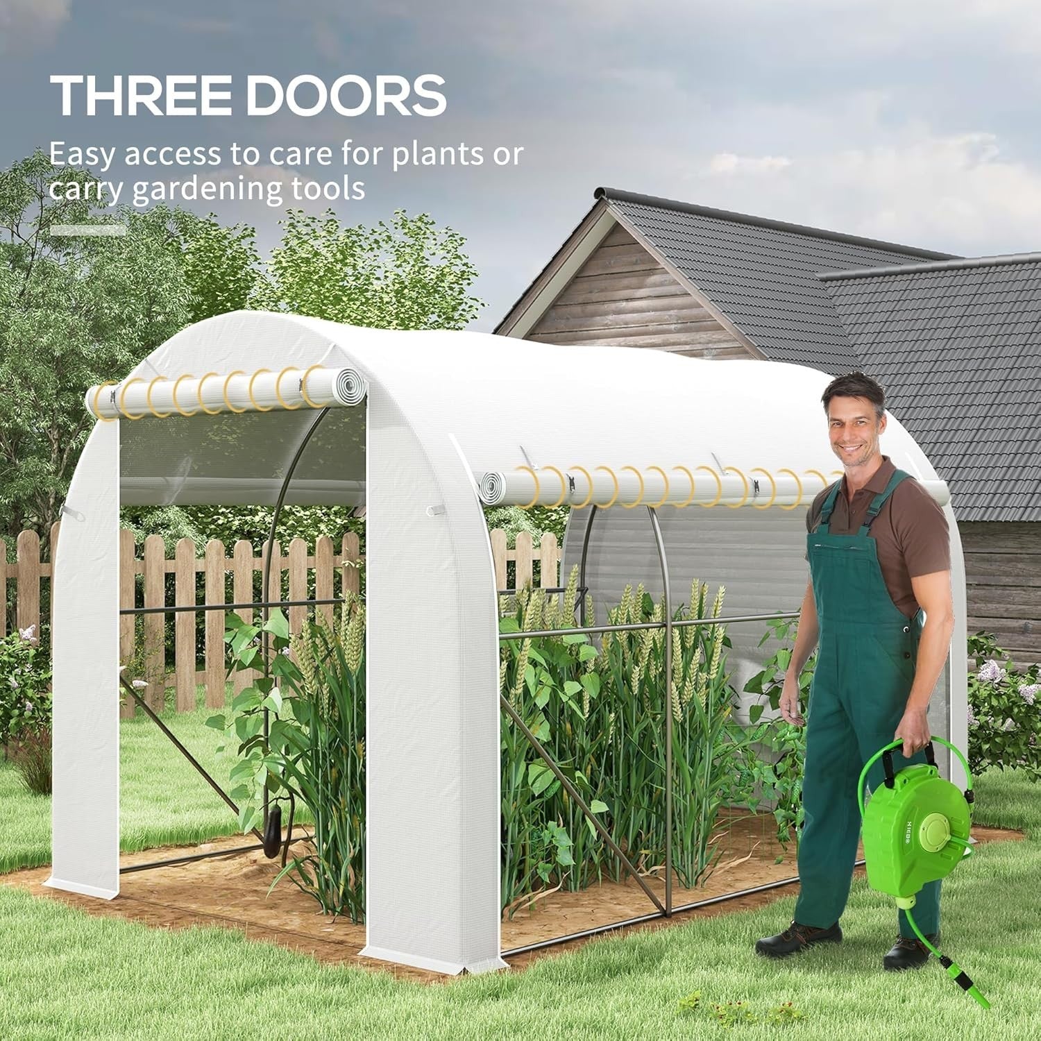 Heavy Duty Polytunnel Greenhouse | Reinforced PE Cover | Galvanised Steel Frame