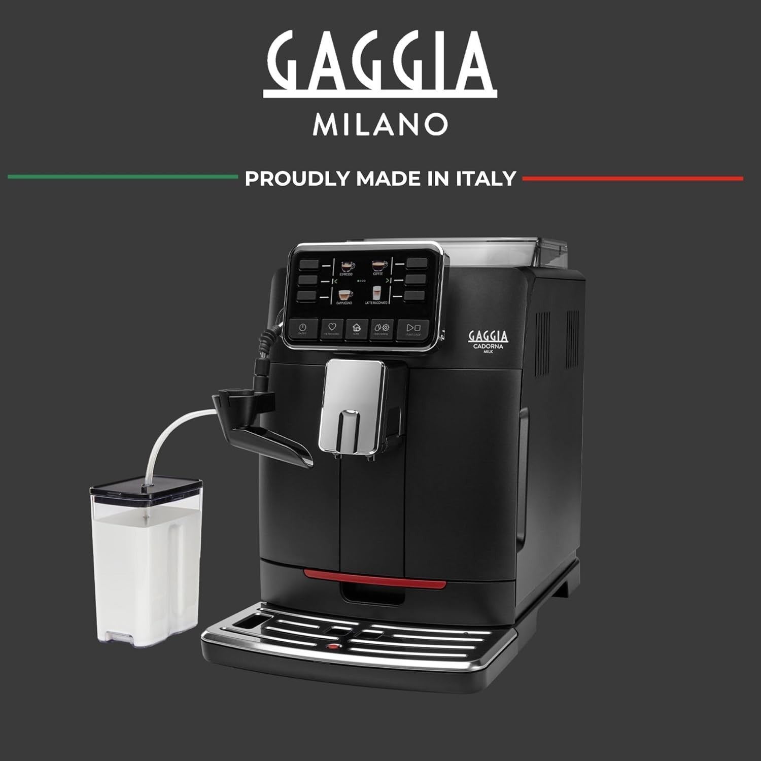 Automatic Bean-to-Cup Coffee Machine with Milk System 10 Drinks 1400W Black