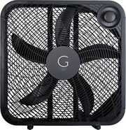 20" Box Fan – High Velocity Floor Cooling Fan 3-Speed Black for Home Office
