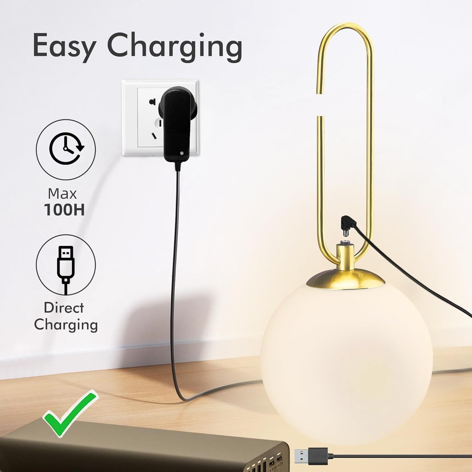 Rechargeable 180mm Battery Glass Wall Lights, Dimmable RGB, Remote Control