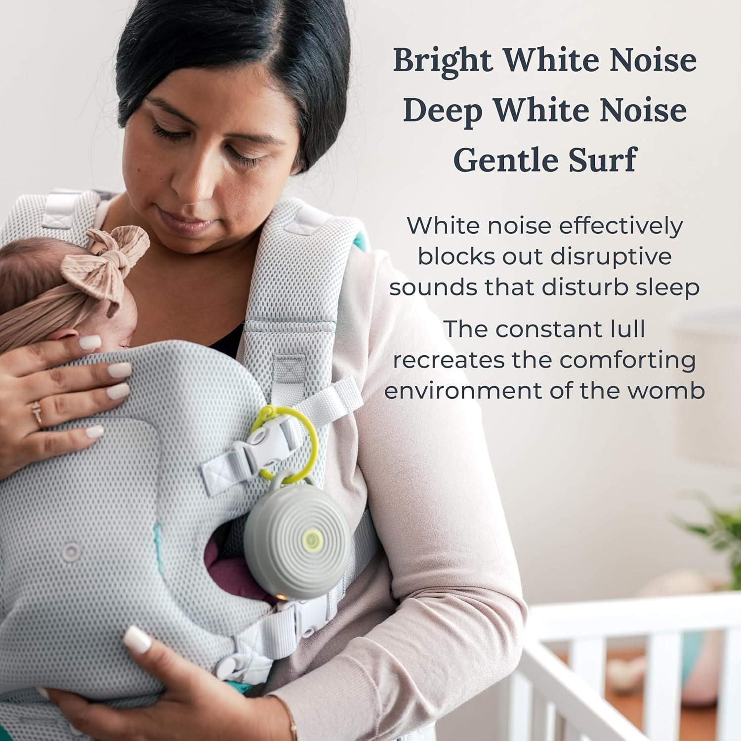 Portable White Noise Machine for Baby | 3 Soothing Sounds, Travel Size, Night Li
