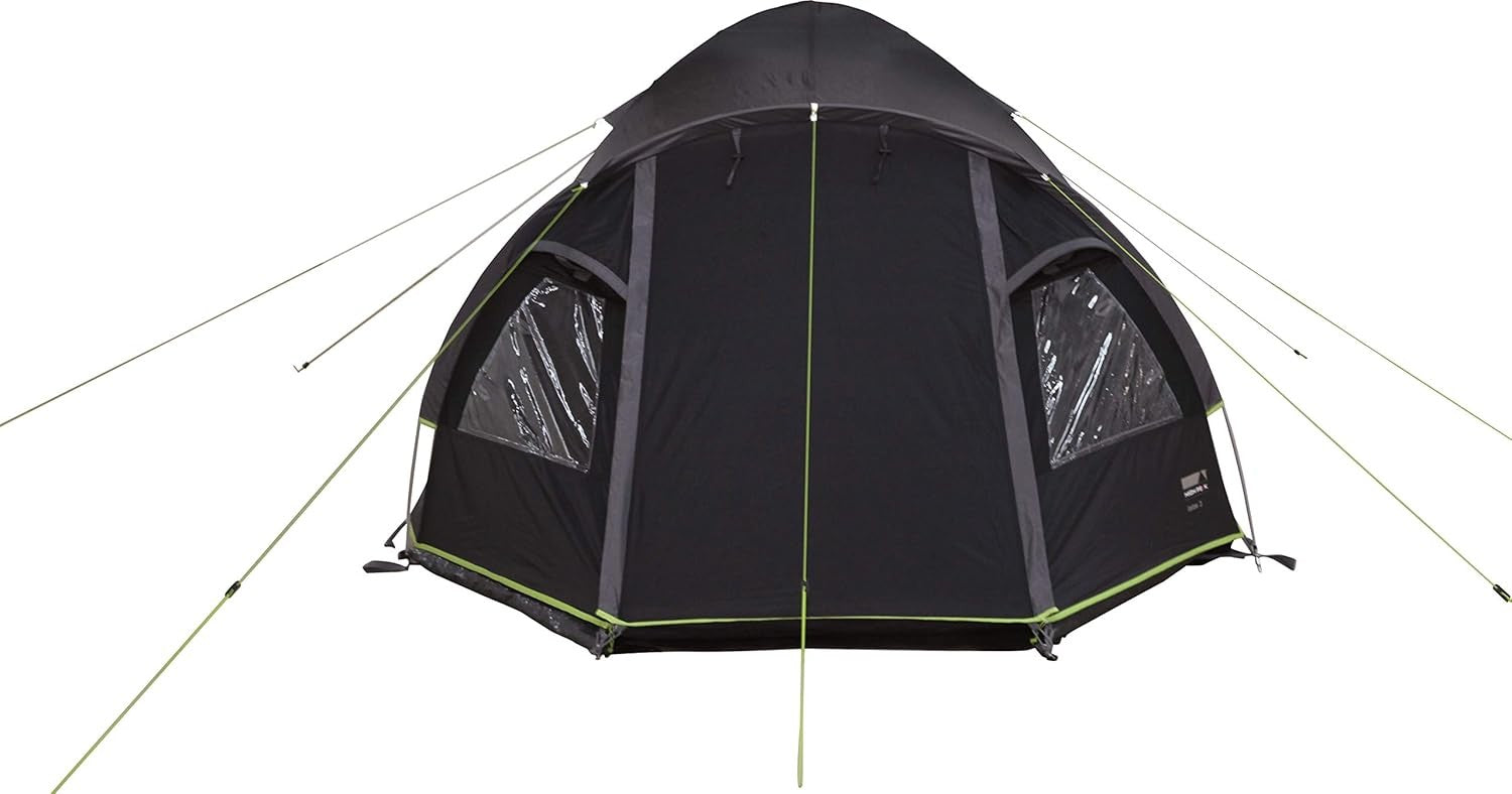 High Peak Talos 4-Person Tent Dark Grey/Green, Waterproof Camping Shelter