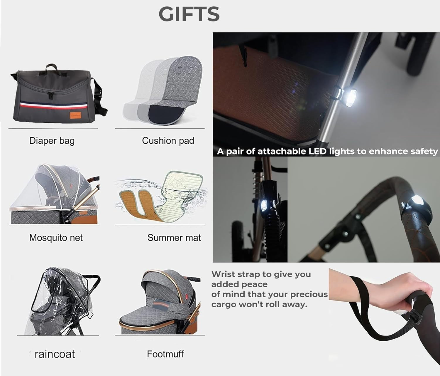 3in1 Baby Pushchair Pram Travel System Lightweight Foldable Newborn Toddler