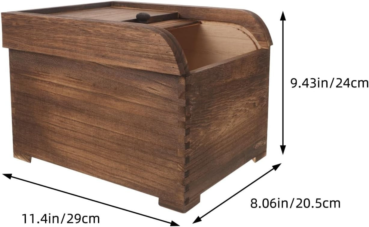 10KG Wooden Rice Storage Box Airtight Sliding Lid