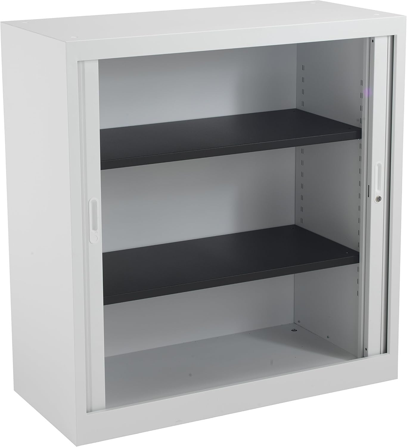 Metal Storage Cabinet Lockable with Adjustable Shelves & 50kg Load – White