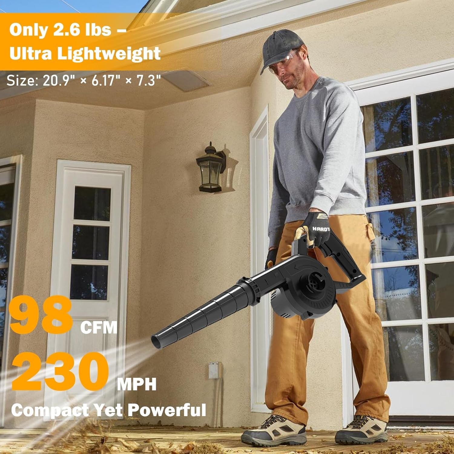 18V Cordless Leaf Blower Vacuum 7-in-1 High Power Yard Workshop Tool