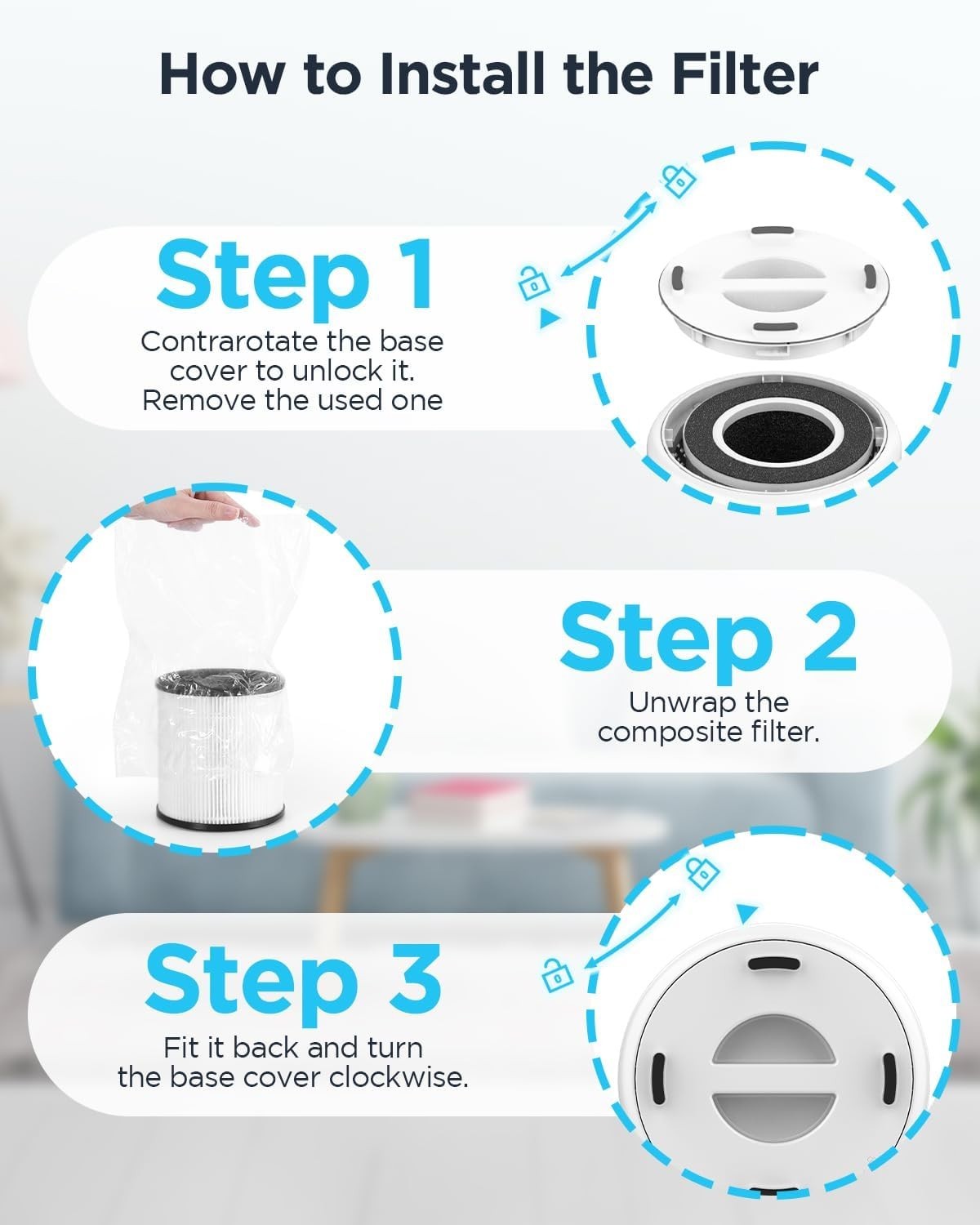 H13 HEPA Air Purifier Bedroom Quiet 20dB Pet Smoke Night Light