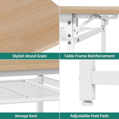 Yellow Oak Folding Dining Table Drop Leaf with Storage 120cm