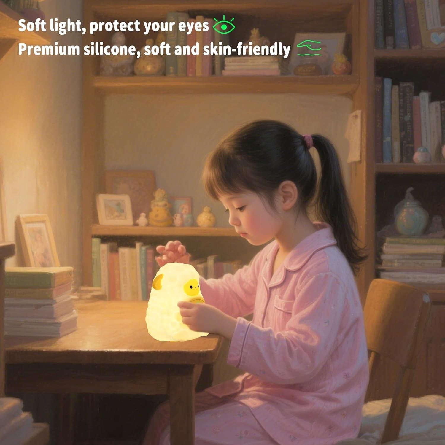 Kids Sheep Alarm Clock Night Light Sleep Trainer White Noise Lamp