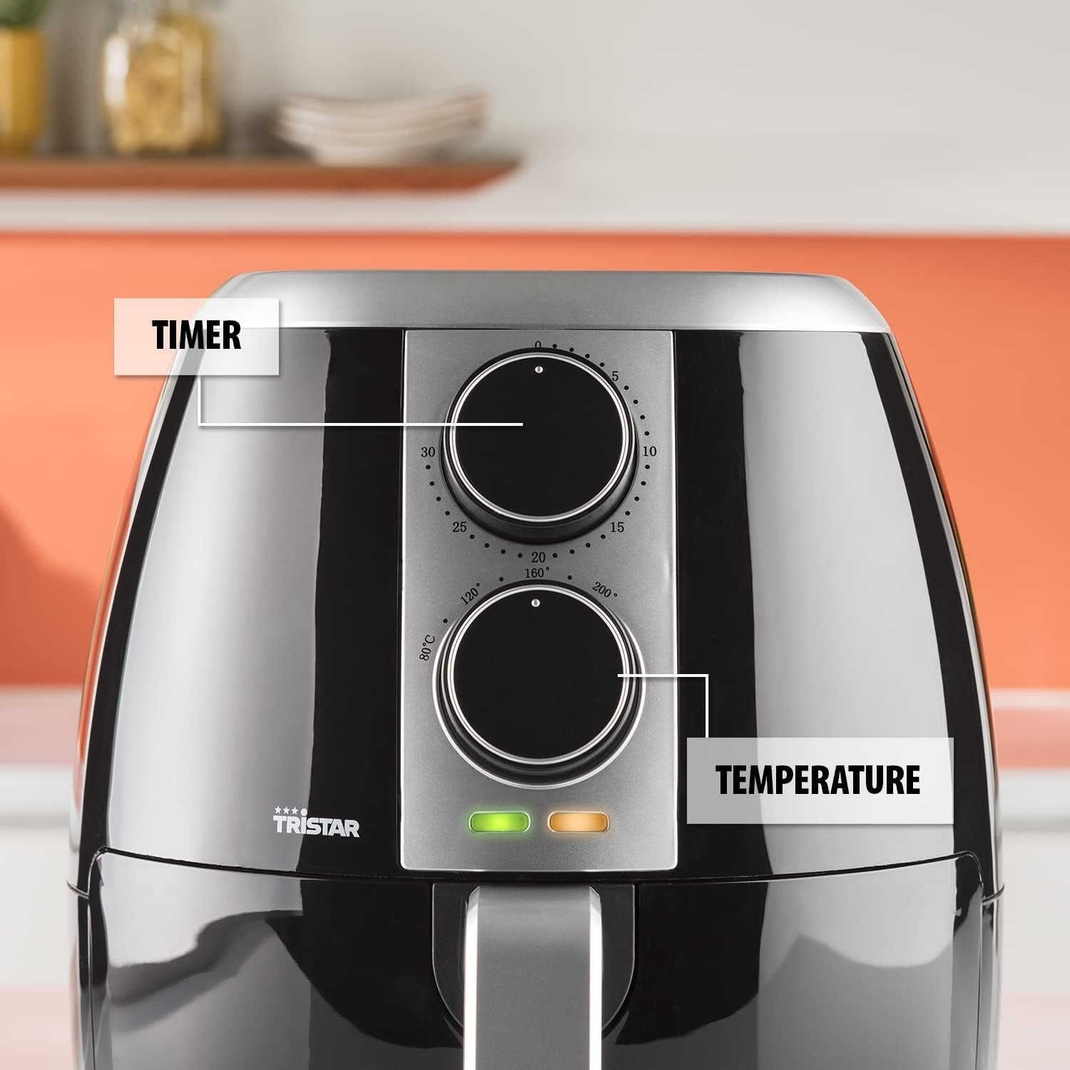 Compact Air Fryer 2L Slim Design, Low-Oil Cooking, Thermostat, Timer, Easy Clean