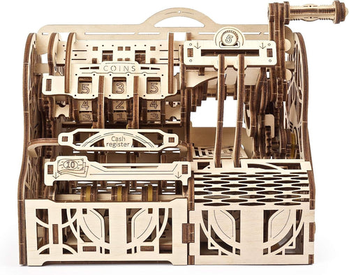 Mechanical 3D Wooden Cash Register Puzzle Kit with Money Storage Box