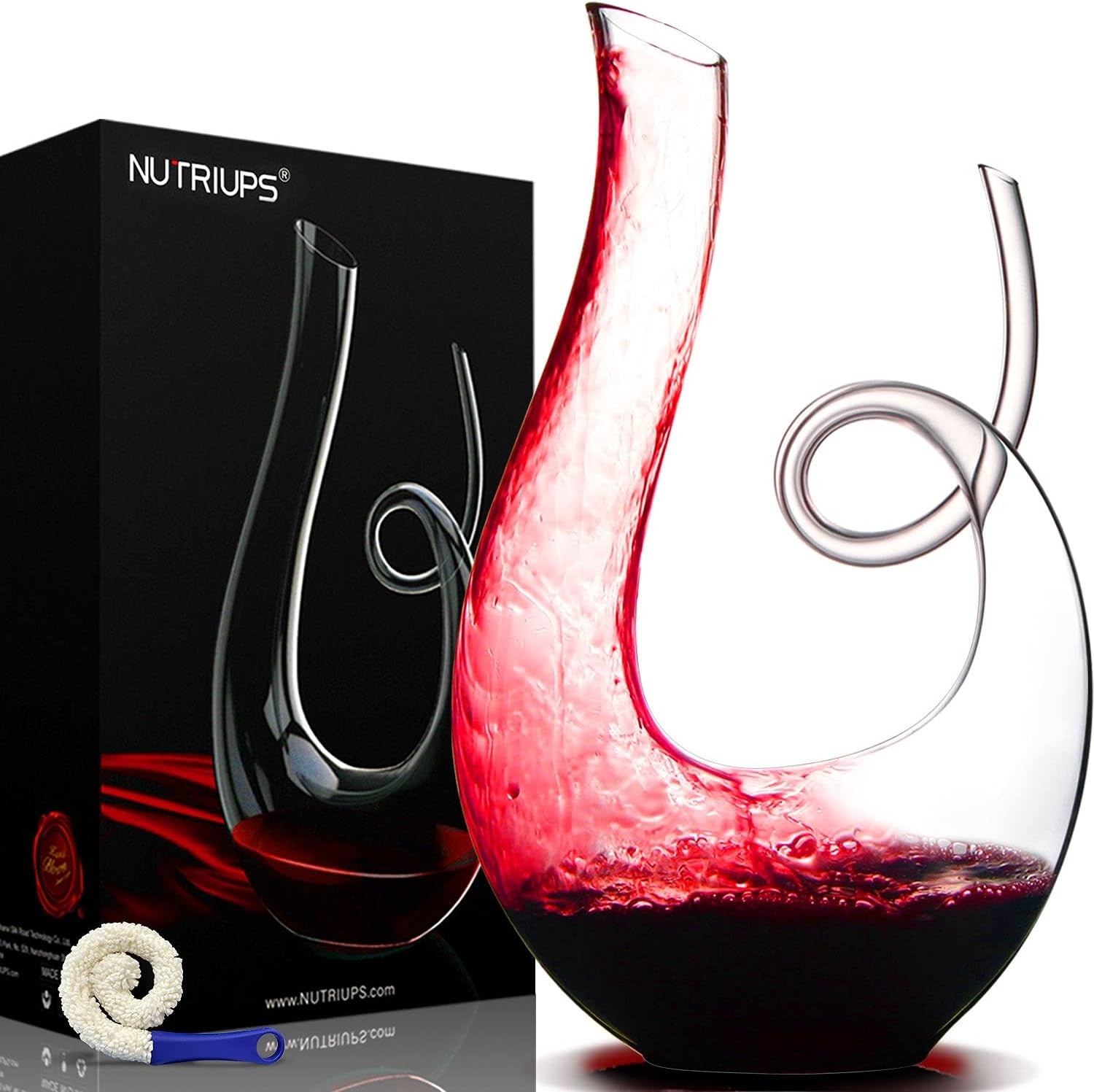 1.2L Swan Wine Decanter Hand-Blown Crystal Aerator Carafe for 750ml Red Wine