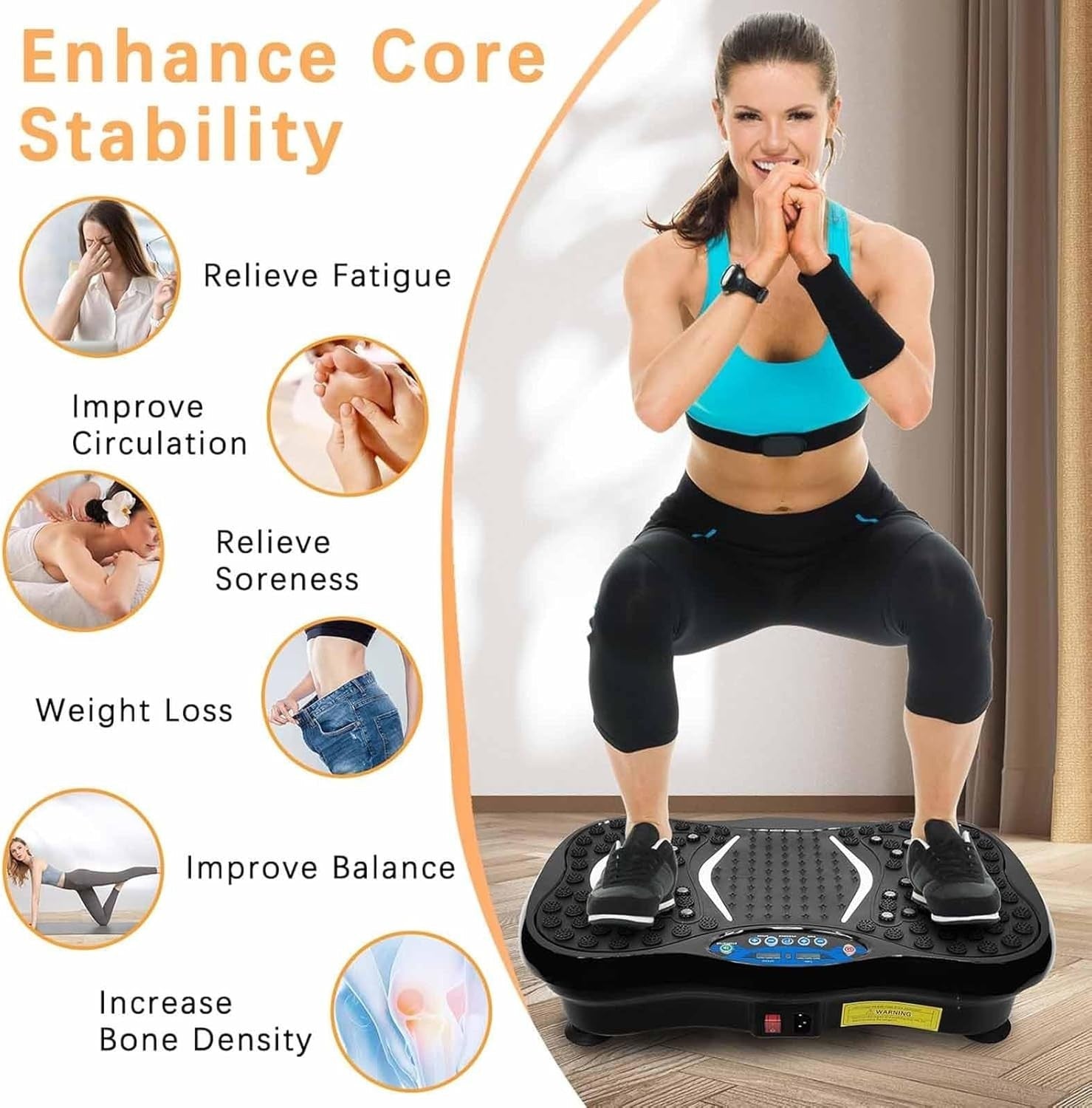 Vibration Plate Exercise Machine 99 Speeds Weight Loss Lymphatic Drainage