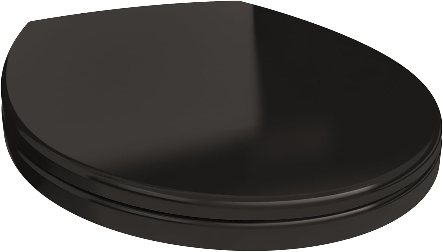 Soft Close Black Toilet Seat O-Shape Quick Release Adjustable PP Top Fix