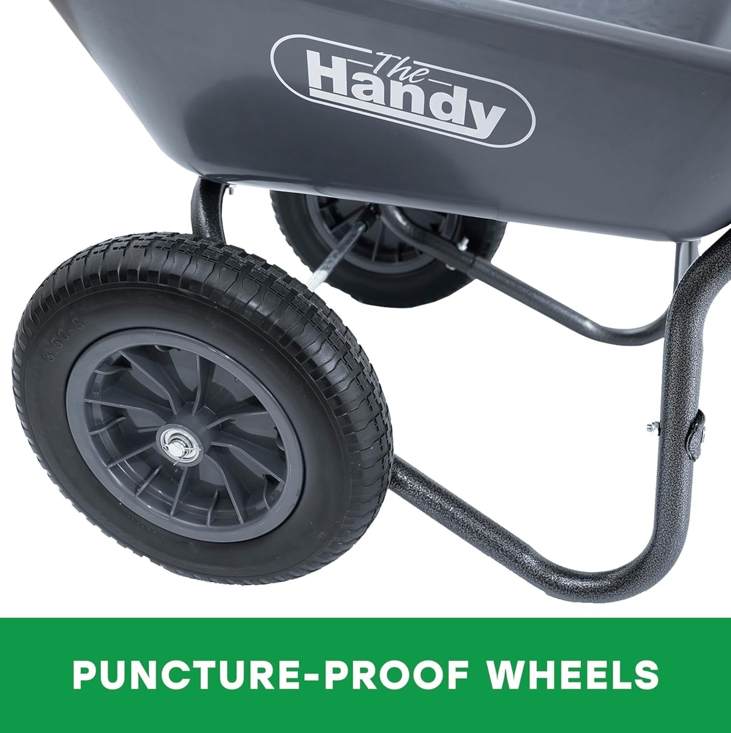 78L 2-Wheel Garden Wheelbarrow Grey – Puncture Proof Tyres Lightweight Poly Body
