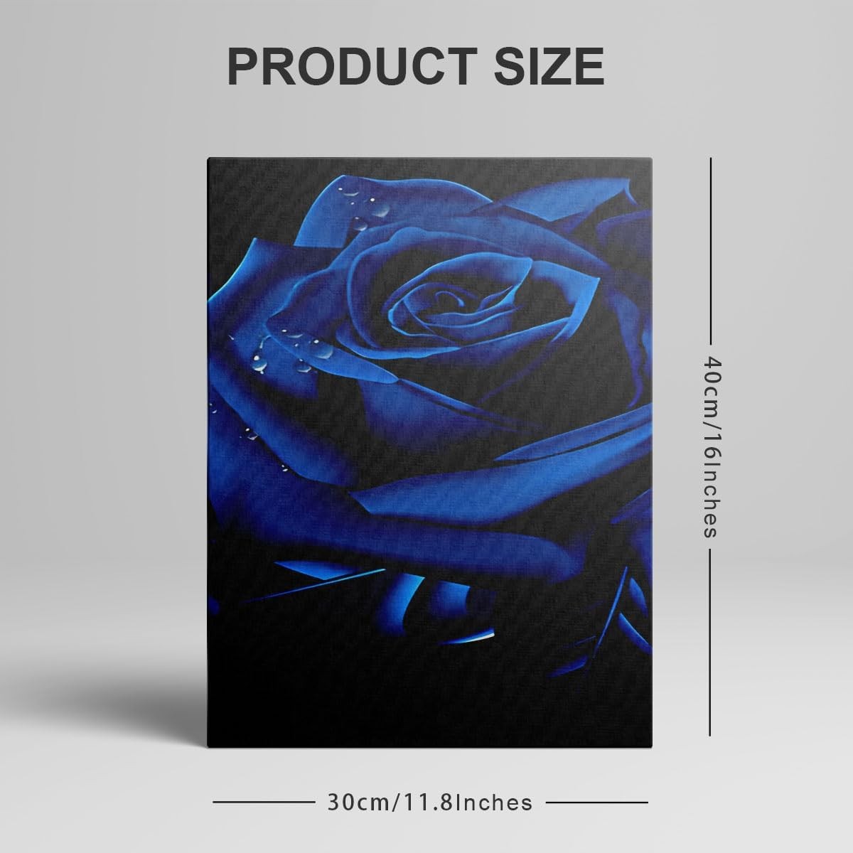 Framed Blue Rose Canvas Wall Art Set of 3 16x12 Modern Decor