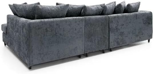 Grey 5-Seater Corner Sofa Right Hand L-Shape Alaska Fabric Modular Couch