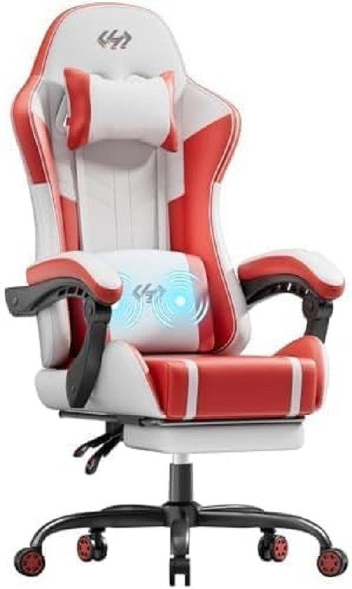 Massage Gaming Chair Recliner w/ Footrest Ergonomic Lumbar