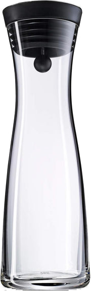 1L Glass Water Decanter with Stainless Steel Close-Up Lid – Slim 29cm Carafe