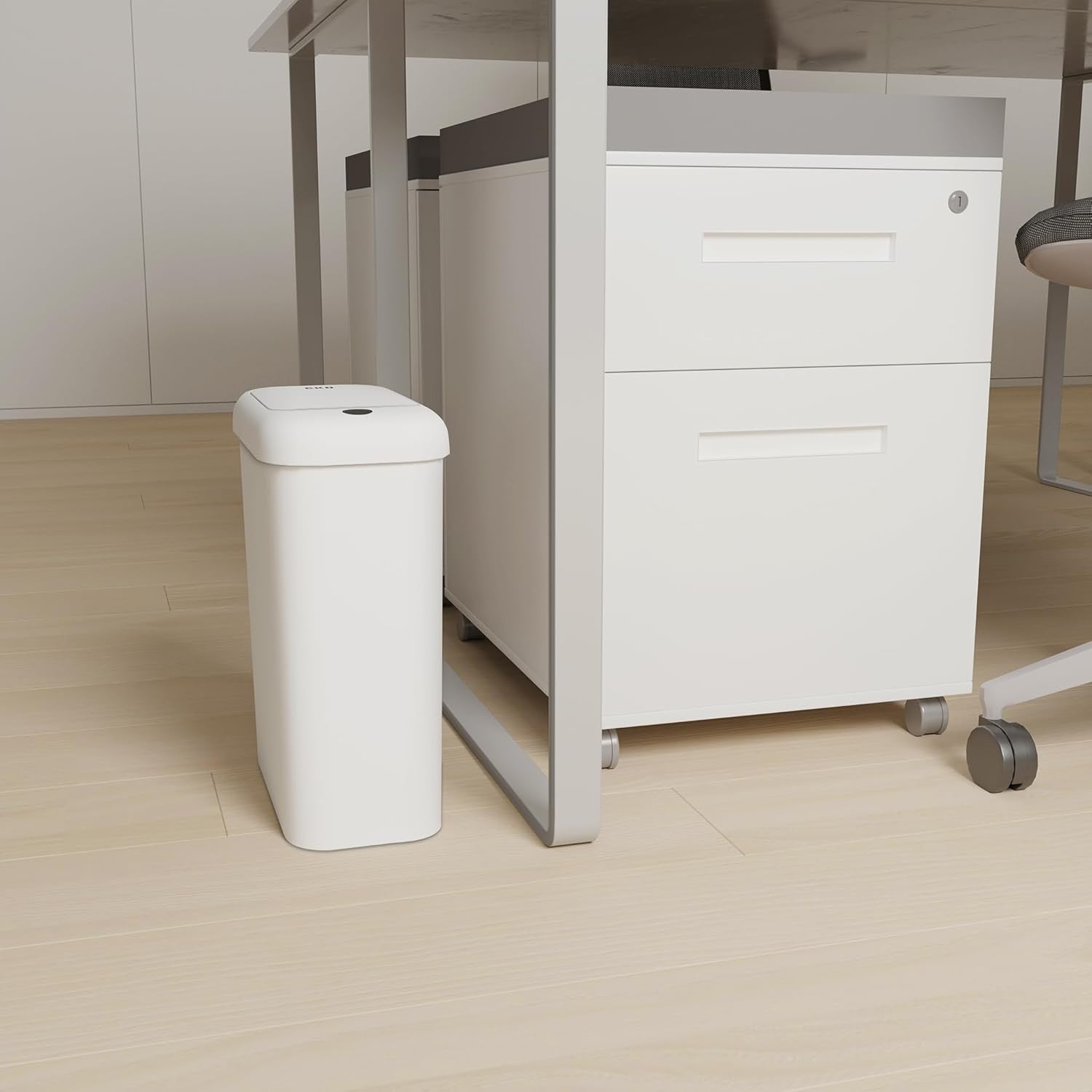 10L Automatic Bathroom Bin Slim Touchless Motion Sensor White