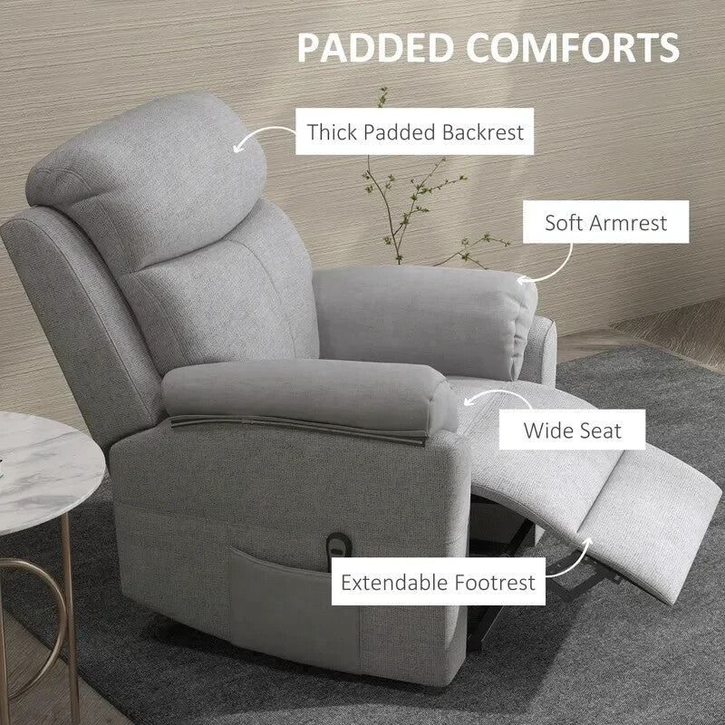 Electric Riser Recliner Chair Massage Lift Armchair Grey for Elderly Lounge