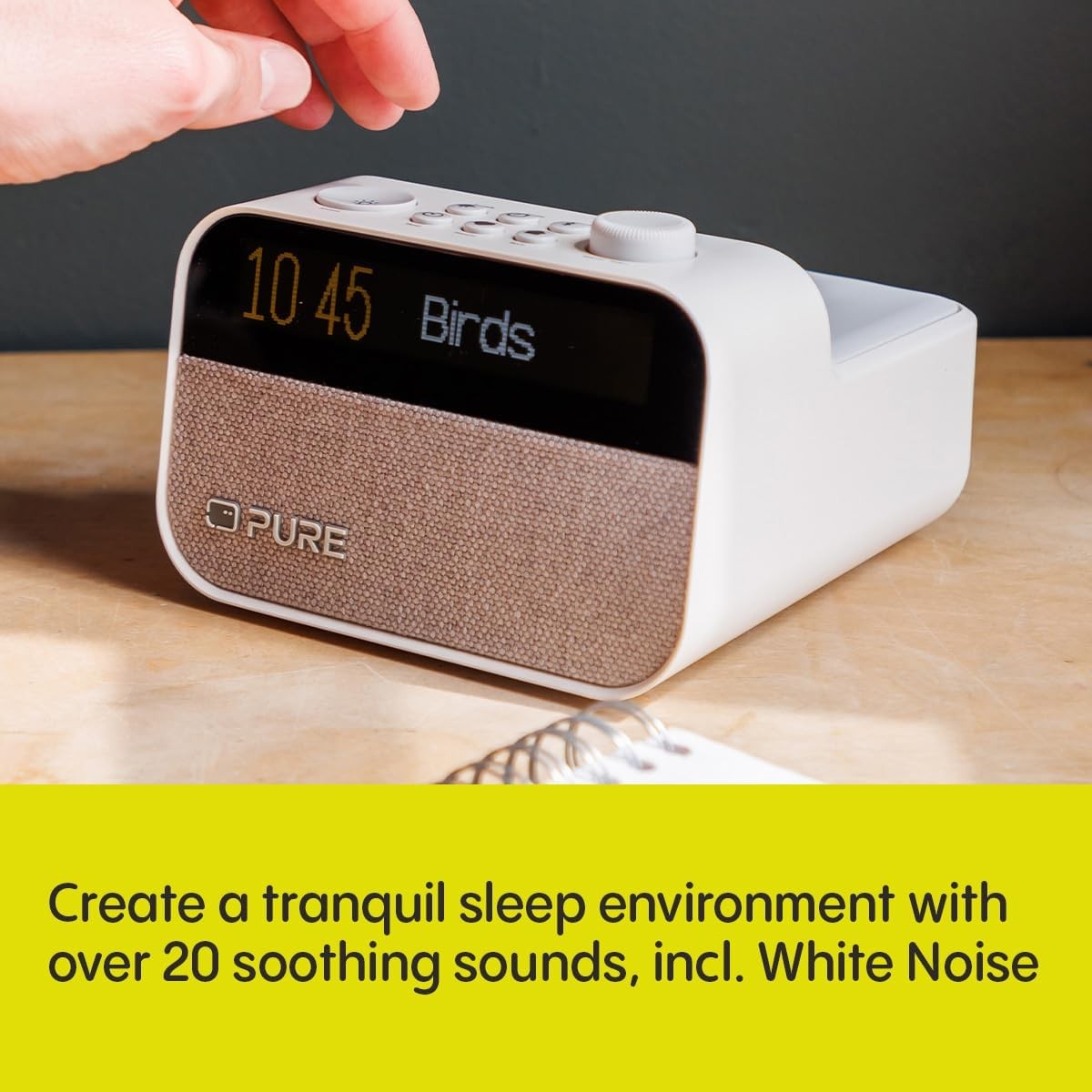 Wireless Charging Alarm Clock DAB FM Radio White Noise Wake Up Light